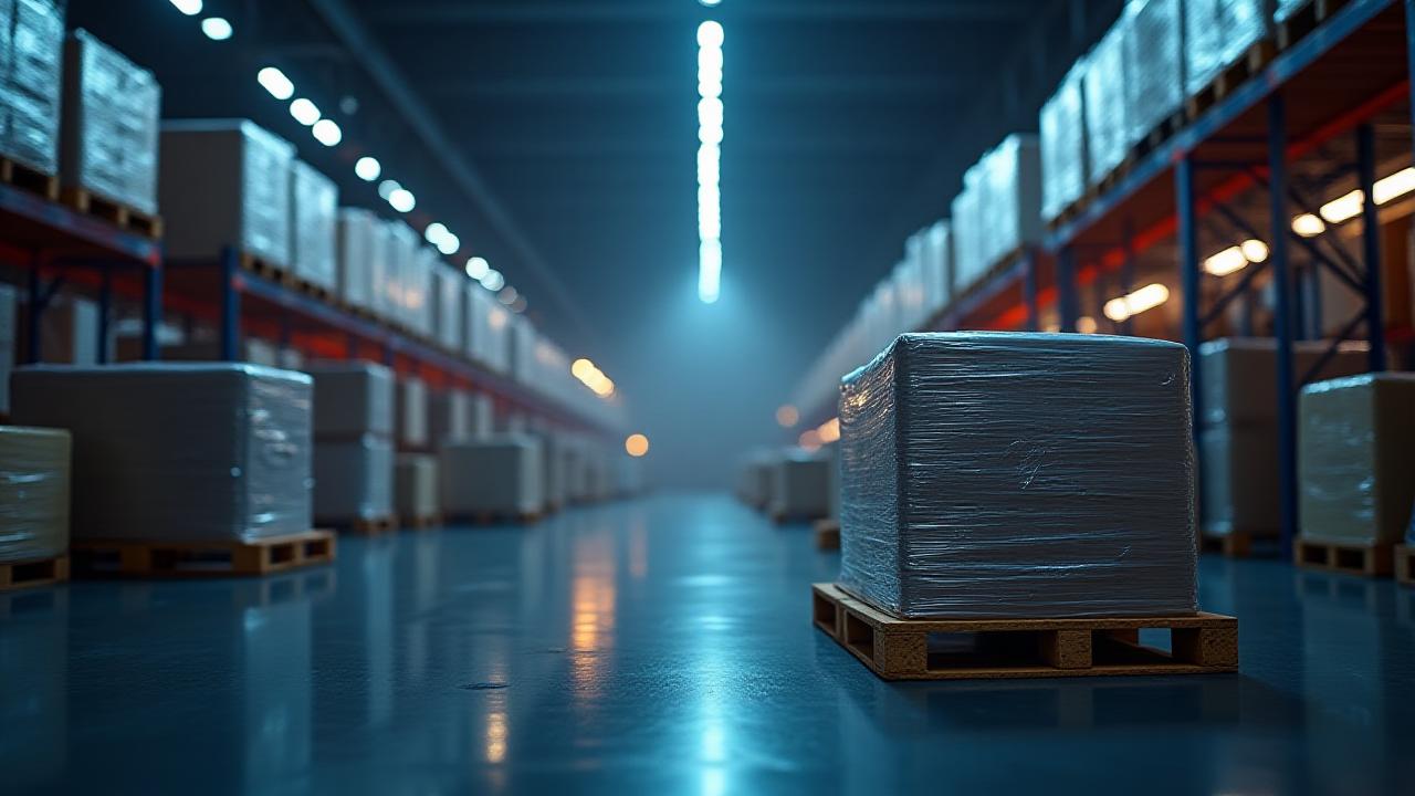 Logistics warehouse showing organized pallets ready for LTL shipping in Hyattsville